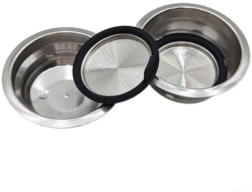 VEYFIY 51mm Detachable Stainless Steel Filter Basket for EC331 EC680 EC685 EC695, Removable Coffee Machine Portafilter Bowl Silver(2 cup basket)