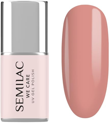 SEMILAC Extend Care 5in1 UV Gel Nail Polish 11ml - 801 Soft Beige - Builder Gel in a Bottle, Nail Strengthener, Base and Top Coat in One, Builder Gel, Long Lasting UV LED