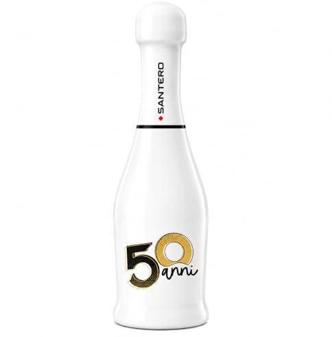 Doni Bomboniere Pack of 1 Mini Sparkling Wine Bottle 200 ml Elegant Wedding Baptism Communion Confirmation Graduation Anniversary Gift Invited Ceremonies Parties Special Occasions (Mod. 11-A)