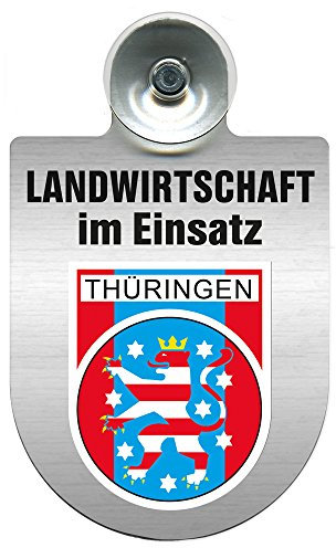 Einsatzschild für Windschutzscheibe incl. Saugnapf - Landwirtschaft im Einsatz - Wappen nach Wahl - 309460 Farbe Region Thüringen
