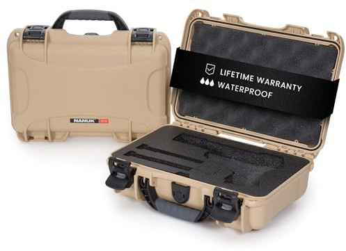 NANUK wasserdichter Hartschalenkoffer für Revolver mit speziellem 3UP Schaumstoffeinsatz (Braun)