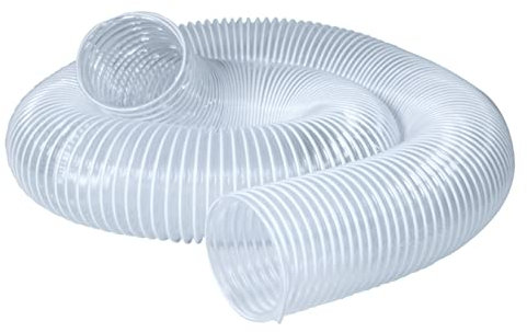 PowerTec 70239 Aspirateur de travail du bois et d'atelier en PVC de 15,2 cm x 1,5 m, raccords de collecte de poussière de 1,5 m | Flexible transparent très résistant, tuyau de 15,2 cm x 1,5 m