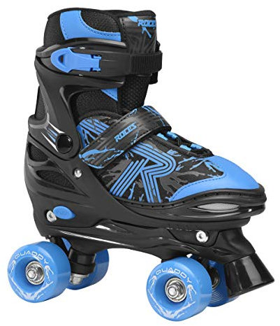 Roces Jungen Quaddy 3.0 Boy Größenverstellbarer Kinder-Rollschuh, Black-Astro Blue, 38/41