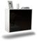 Dekati Sideboard Rancho Cucamonga hängend (92x77x35cm) Korpus Weiss matt - Front Hochglanz Schwarz - Push to Open