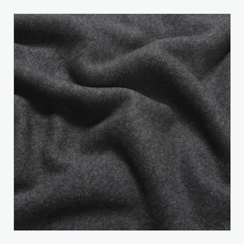Stoff am Stück Stoff Bio-Baumwolle Fleece dunkelgrau Baumwolle organic cotton Baumwollfleece grau weich flauschig