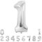 Unisun Number Balloons, 40inch Large Silver Number 1 Foil Mylar Helium Balloons for Birthday Party Celebration Decoration