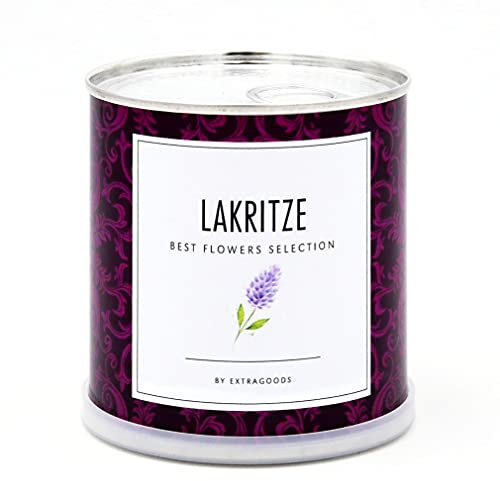 MacFlowers® | Anzucht-Set mit Lakritze, Süßholz | eine Sorte Samen | in niedlicher instant gardening Blumendose | Geschenkidee für Lakritz - Fans