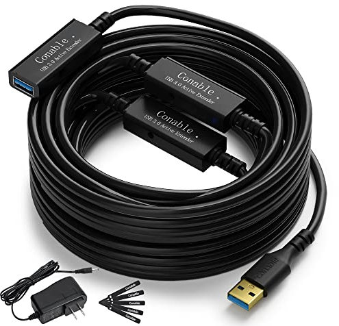 Cavo di prolunga attivo USB 3.0 da 25 m, lungo cavo di prolunga USB tipo A maschio a femmina, 3 chip intelligenti integrati per ripetitore di segnale, trasferimento da 5 Gbps, cavo di prolunga USB
