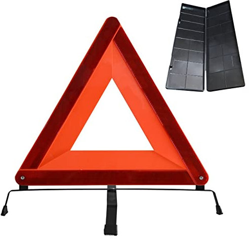 ALL PARTS SOURCE Reflector Triangular de Advertencia Plegable Seguridad Vial Reflectante con Soporte de Cuatro Patas