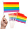 PHENO FLAGS Regenbogen Handflagge - 10 pro Set - Fahne 12x20 cm - mit 30cm Flaggenstab & 75 D Polyester Stoff - Die Tischflagge ist ein toller Hingucker für eine Abschieds- oder Mottoparty