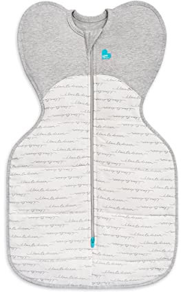 Love To Dream Pucksack, Baby Erstausstattung, ideal für kühle Temperaturen (16-20°C), Arme hoch Position, zweiweg-Reißverschluss für einfaches Windelwechseln, Träumer Weiß, Mittel (6-8.5kg)