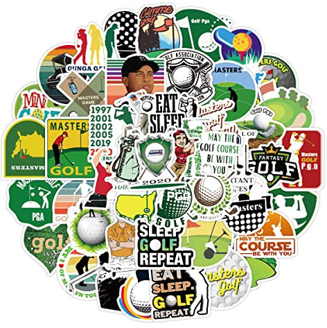 50 Stück Golf Aufkleber Wasserflaschen Laptop Telefon Gitarre Skateboard Computer Koffer Fahrrad Sport im Freien Vinyl Stickers Wasserdicht Ästhetisch Aufkleber für Jugendliche Kinder Erwachsene
