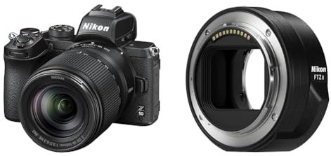 Nikon Z 50 KIT Z 18-140 VR (20.9 MP, OLED-Sucher mit 2.36 Millionen Bildpunkten, 11 Bilder pro Sekunde, Hybrid AF mit Fokus-Assistent) + FTZ II (Adapter für F-Mount Objektive auf Z-Mount Kameras)
