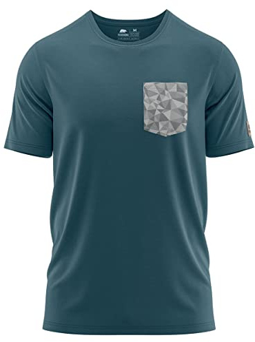 FORSBERG T-Shirt mit Brusttasche im polygonen Design