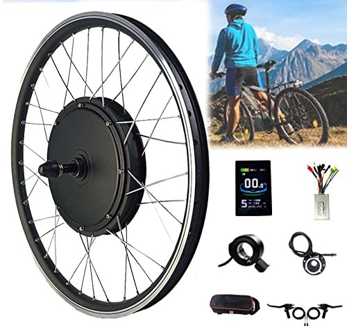 Oiyekntd E-Bike Freerad Conversion Kit 20 /24/26 /27.5/28 /29/700c EBike 36V 250W/350W/500W Frontmotor E-Bike-Hub-Konvertierungskit mit integriertem Controller DIY E-Bike LCD-Display,36V500W-20