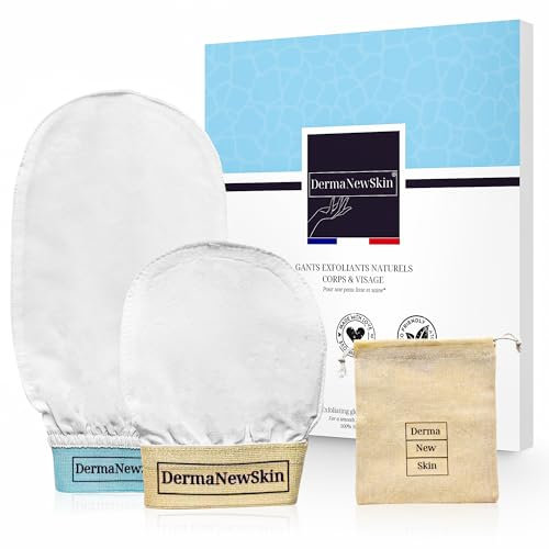 Seiden-Peeling-Handschuh: 100% natürlich, hypoallergen, für Körper/Gesicht. Dermatologische Behandlung entfernt abgestorbene Haut, eingewachsene Haare. Inkl. Aufbewahrungstasche.