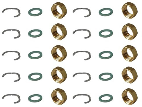 ENVIRON- 10er Satz Wellrohr Verschraubung DN16-3/4'' für Edelstahl Anschluss Set Solarleitung Solarrohr Fitting Montage