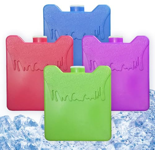 MR.ICE Kühlakkus für Kühltasche, 4 Stück Klein Kühlelemente für Brotdose Kühlbox, Wiederverwendbare Kühlpacks für Lunchboxen Lang Kühlung für Schule, Picknick, Camping