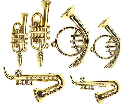 OFFSCH 6St Puppenhaus-Miniaturspielzeug Instrumentenmodell Miniatur-Puppenhausmodell Spielzeuge Musikinstrumente kleines Instrument für Minihaus Miniaturinstrumentendekor Metall Ornamente