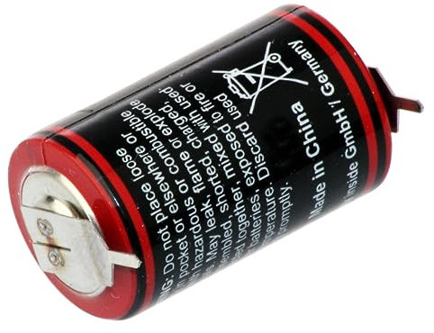 kraftmax Batería de litio de 3,6 V LS14250 1/2 AA – Celda con pines +/-