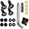 4 Set Black Anti Theft License Plate Screws Kits, Rustproof Stainless Steel Car Tag Plate Mounting Hardware, M6 (1/4) Tamper Proof Screws for Front Rear Frame Holder Mounting 1996-2023