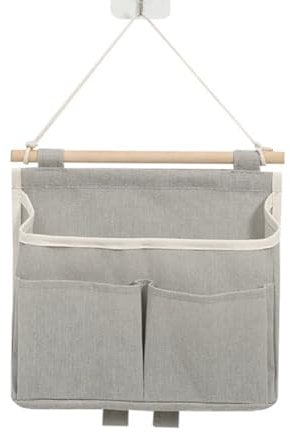 croselyu Combined hanging bag dormitory fabric hanging basket Clutter storage bag bathroom hanging bag behind the door wall storage hanging bag Bedside Hanging Organiser (Grey)