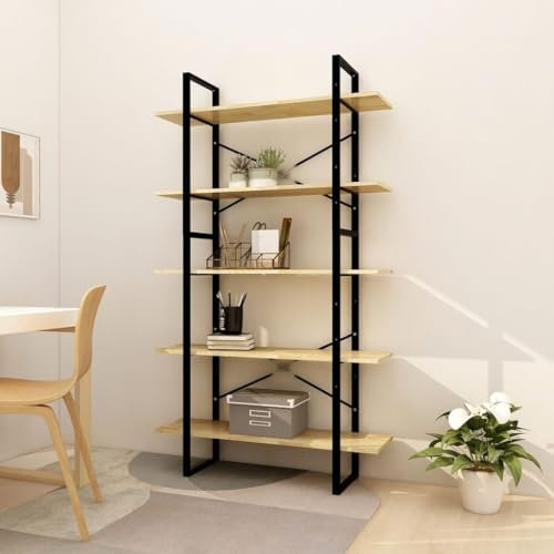 ZQQLVOO Bücherregal 5 Fächer,Besteckschrank,Snack-Regal,Ausstellungsregale,Regal im Eingangsbereich,Esszimmer-Sideboard,Lagerregal,für Wohnzimmer,Eingangsbereich, 100x30x175 cm Massivholz Kiefer