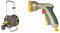 HOZELOCK - Cart Plus 50m of Ultramax Hose (12.5 mm): Max Capacity 60m, Rewind Handle, Sturdy Frame & Multi-Jet Spray Gun Plus : Ergonomic, Extremely Compact Metal Multi-Task Gun for Ease of Use