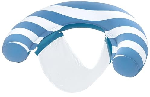Bestway Poolsitz mit Samtoberfläche, 103 x 70 x 21,5 cm, 1 Person, Comfort Plush, CoolDown Netz-Liegefläche, 2 Luftkammern, wasserfest, Sicherheitsventile, inklusive Reparaturflicken
