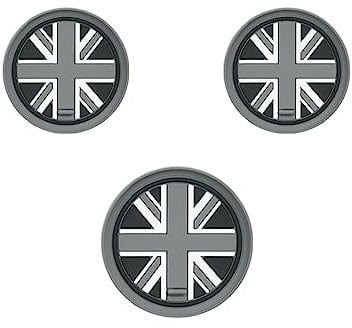 YSWOMOSKD For Mini Cooper R55 R56 R57 Cup Holder Silicone Pad Mini R55 R56 R57 Car Cup Coaster, 3PCS Non-Slip Mat Coaster(Gray Jack)