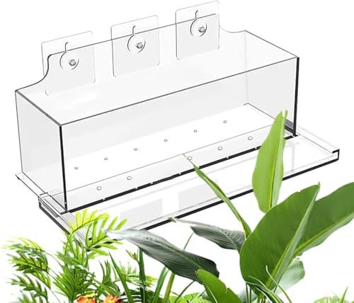 Portafiori da finestra - Vaso per piante decorativo, vasi da fiori trasparenti | Fioriera in acrilico trasparente senza perforazione, porta piante per finestre, vaso per fiori con aperture di drenaggi
