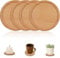 KATIMI 4 Stück 8,8cm Kerzenteller aus Buchenholz, Untersetzer Kerzenständer Holz, Natürliche Kerzenhalter Stumpenkerzen, Holzuntersetzer für Hochzeitskerze Taufkerze Tischdekoration Geschenk