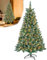 YRHome 210cm Künstlicher Weihnachtsbaum mit Beleuchtung Grün PVC mit Schnee-Effekt & Kiefernzapfen LED PVC Christbaum Tannenbaum Dekobaum mit ständer Weihnachtsdeko für Weihnachten Dekoration
