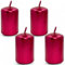 MIJOMA Mini-Stumpenkerzen Set – Kleine Stumpenkerzen für festliche Dekoration – Wachskerze - Sauber brennende Blockkerzen für Adventskranz & Zuhause (4, Rot Metallic, Ø4 x 6 cm)