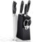 LOIVIYA Knife Set with Block, 7 Piece Kitchen Knife Sets with Wooden Block, Sharp High Carbon Stainless Steel Knife Set with Sharpener, Ergonomic Handle Kitchen Knives for Chopping, Slicing, Dicing