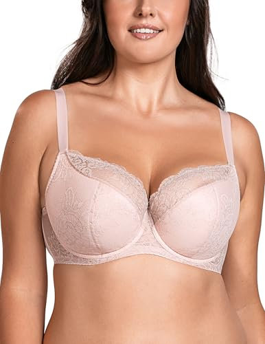 Vivisence Reggiseno Semi Imbottito in Pizzo Floreale 1045, Rosa,7F