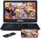 NAVISKAUTO 17.5 Portable DVD Player for Car and Kids, HDMI Input, 1600 * 900 picture resolution，4-6 Hours Rechargeable Battery, Suppor USB/SD Card/Sync TV and Multiple Disc Formats,Black