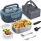 WisaKey Electric Lunch Box 80W, 12V/24V/230V Upgraded Large 1.5L Heated Lunchbox Heating Food Warmer with Insulated Bag Fork Spoon 0.45L Fruit Container for Car Truck Office