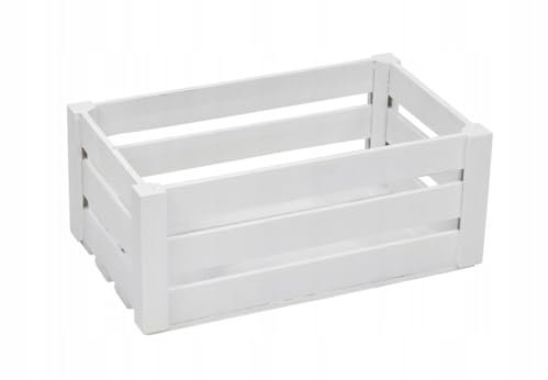 PEEWIT Holzkiste Weiß L für Kräuter Garten Deko 28x17,5x12,5cm