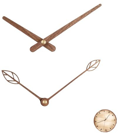 EUYKQNOI 2 Sätze Walnussholz-Uhrzeiger für Wanduhr, Uhrenzeiger Set,Kompatibel mit Präzisionsuhrwerken, DIY Reparatur & Ersatz, Passend für 12-14 Zoll Uhren (30-36 cm), Leise & Langlebig