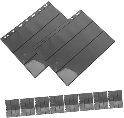 Housoutil 10 Stück Doppelseitiges Aufbewahrungsbuch Stempelhalter Stempelseiten Briefmarkenalbumseiten Stempelzubehör Pvc Schwarz
