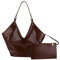WMFA -Bag -Umhängetasche for Frauen PU Leder Slouchy Hobo -Taschen große Kapazität Schulterbaus Schließe Verschluss Ladies Tasche Satchel Tote Tasche mit kleiner Beutelkosmetikbeutel