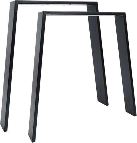 Pieds de table basse de style industriel – Base de table en métal et pieds en épingle à cheveux pour meubles modernes – Cadre de table en acier, design loft, 55/75 cm de largeur x 72 cm de hauteur
