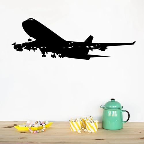 HGFHGD Schwarzes Wandbild Flugzeug Wandaufkleber Flugzeug Vinyl Wandaufkleber Home Kinderzimmer und Wohnzimmer Aufkleber