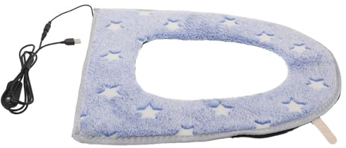 CONGARTENO USB Powered Heated Toilet Seat Cover Sky- Temperature Timer Washable Reusable Cushion for Rapid Warmth and Easy Cleaning in Winter Bathrooms