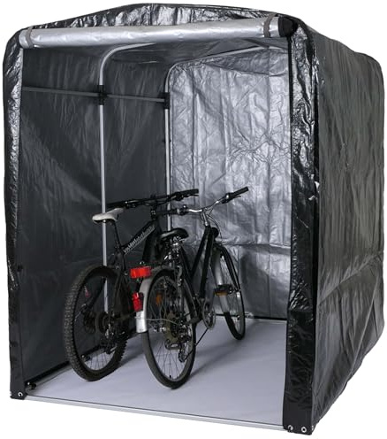 PROREGAL Fahrradgarage | HxBxT 201x157x201cm | Foliengarage Aufbewahrungsgarage Garagenzelt | Anthrazit | Alu UV-Schutz wasserfest