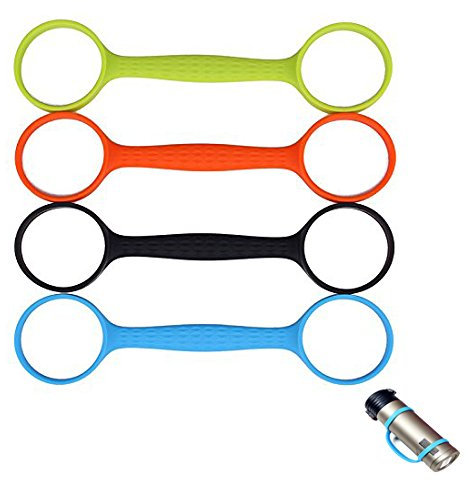 Windspeed Water Bottle Carrier Grip for Outdoor,Soft Band Holder Strap Makes Any Bottle Handheld,Water Bottle Bands for Bike, Gym or Jogging 4 Pack