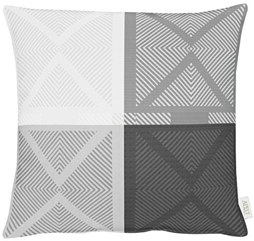 Apelt Kissenhülle, Polyester, Weiß/grau, 49 x 49 x 0.5 cm