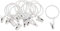 LOVIVER 12 Pièces Anneaux de Rideaux avec Pinces, Pince Polyvalente en Métal pour Tringle à Rideaux, Pinces avec Anneaux pour Maison, Porcelaine Blanche Ø 32 mm