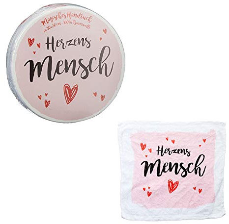 jakopabra Magisches Handtuch Herzensensch/gepresstes Handtuch/Gastgeschenk Mitbringsel Geschenk (Rosa)